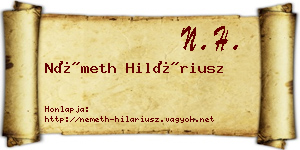 Németh Hiláriusz névjegykártya
